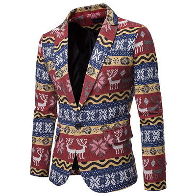 men's jazz performance suit blazers groomsmen jacket Men's western season Christmas elements with dynamic men's suit