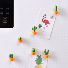 Zhenghui New Product Creative Cactus Fridge Magnet Convenient Message Magnetic Tape 3D Plant Shape Message Magnetic Tape 
