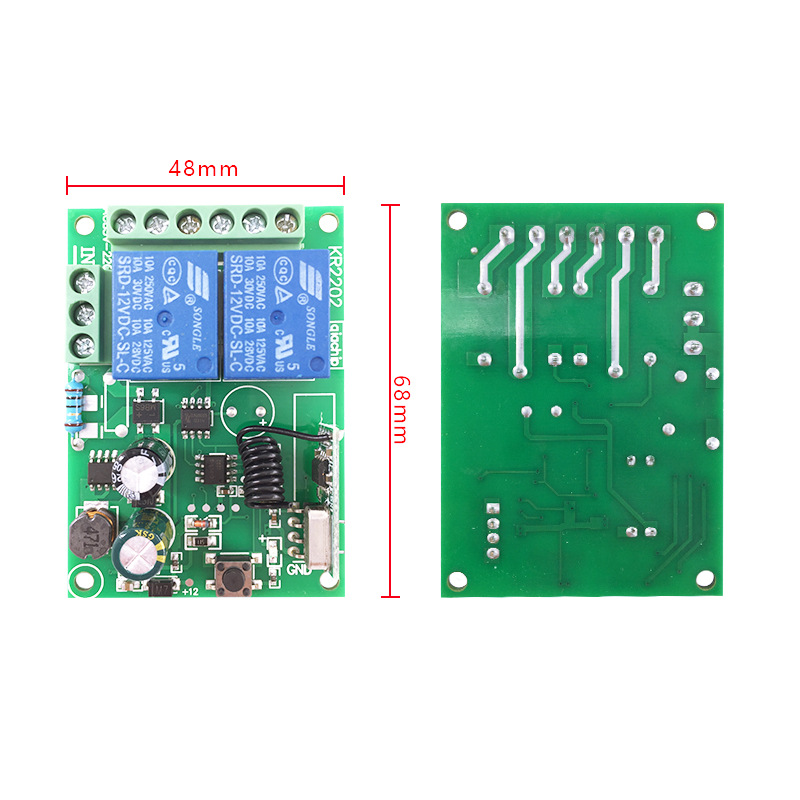 220V两路无线接收遥控开关宽电压AC85到250控制马达电机正反转433