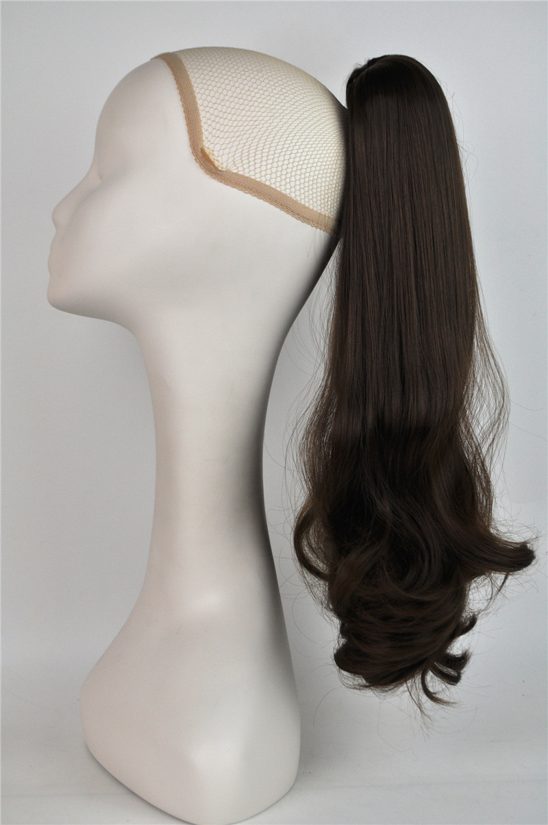 NEWLOOK nueva peluca invisible cabello largo natural clip de agarre peluca de cola de caballo