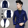 Suit man Three-piece Suite England Self cultivation Casual suit Korean Edition fashion Groom Wedding dress