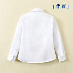 女童白襯衫純棉長袖秋冬加絨加厚保暖中大童學生校服襯衣一件代發