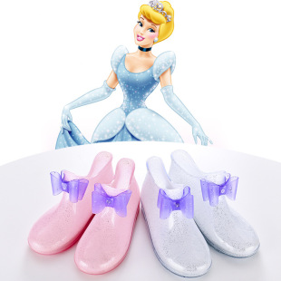 Children's Rain Boots Non-slip Big Girl Princess Bow Crystal Water Boots Children Primary School Children Baby Four Seasons Waterproof Shoes