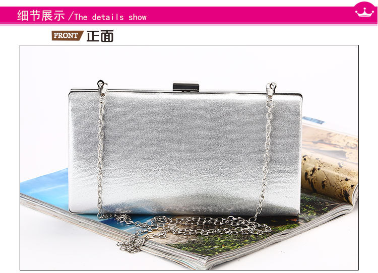 300g Weight Polyester Lining Material Buckle Closure Type Single Shoulder Strap Strap Type Evening Bag Bags Type Pu Leather Material Solid Color Pattern Fashion Style Gold, Silver, Black Color Small Size Dinner Bag Handmade Pu Evening Bag Large Capacity Banquet Bag 1