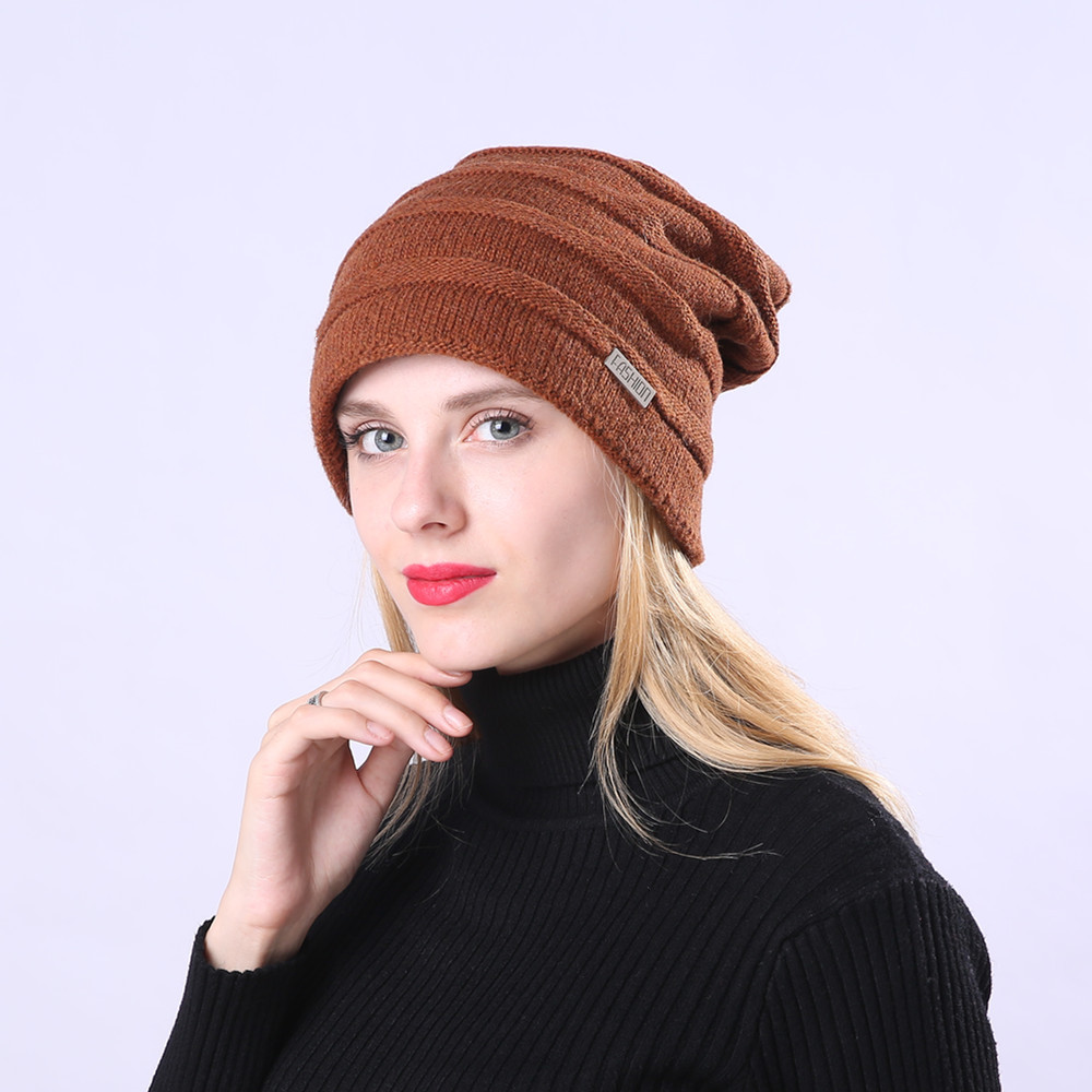 Gestrickte Samtwoll-beanie Für Damen Und Herren Mit Ohrenschutz_voghion.com