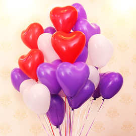 12寸加厚心形气球婚庆婚礼装饰用品生日表白爱心气球场景布置气球