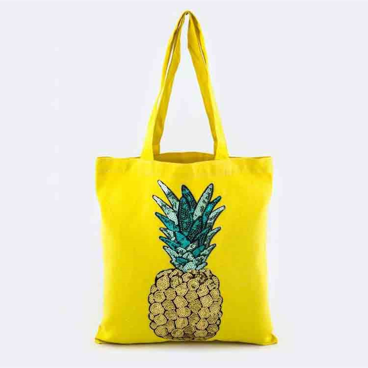 菠萝帆布手提包广告赠品礼品购物袋帆布袋简约耐用防污可定制LOGO