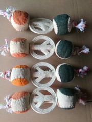 雙球絲瓜絡寵物玩具 狗狗訓練用品 寵物磨牙啃咬發泄情緒玩具