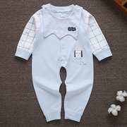 2018新款婴儿连体衣春秋纯棉长袖新生儿衣服爬服女睡衣男宝宝哈衣