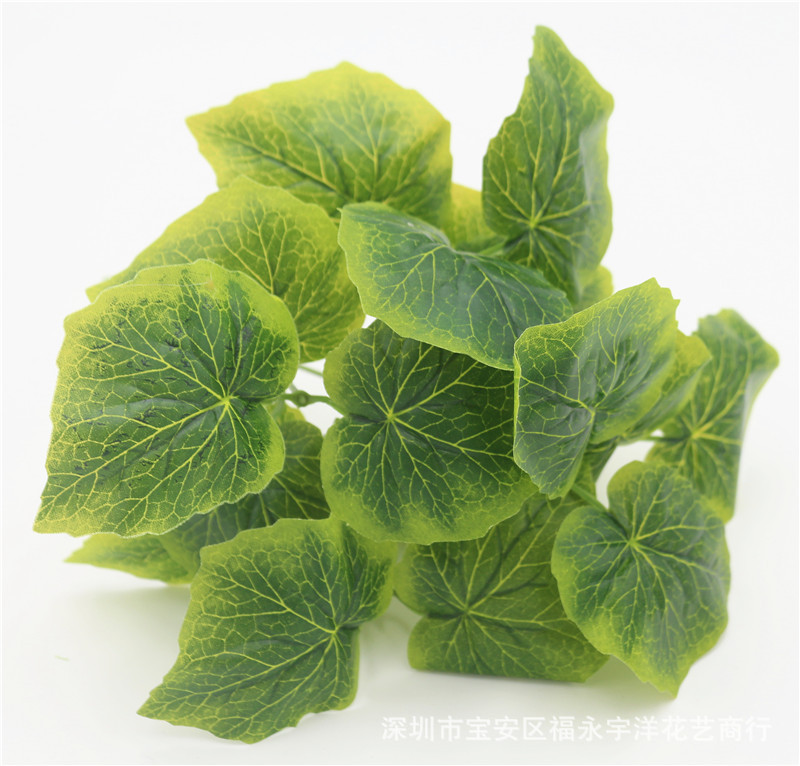 过胶绿色叶子5叉苹果叶仿真植物墙配材园林绿化工程用品