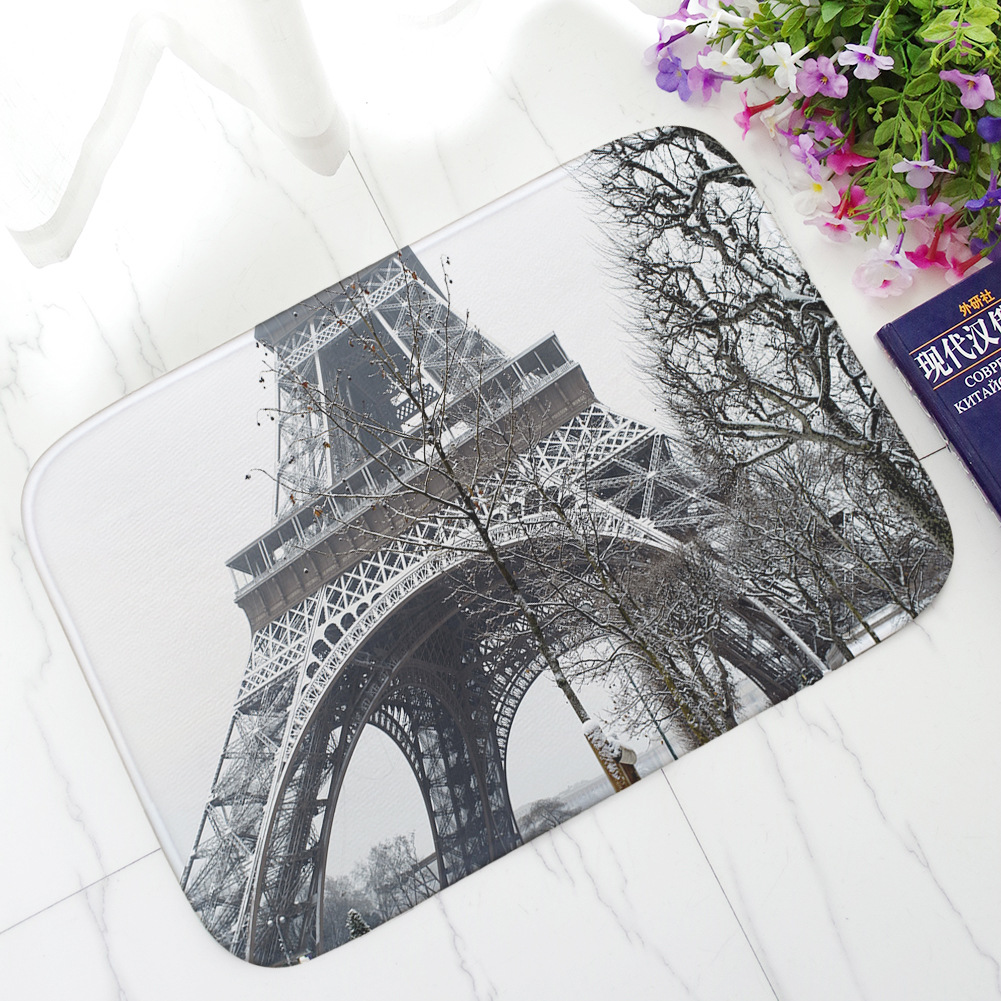 Air Bag Retro Nostalgic Bicycle Printed Carpet Floor Mat Flannel Distinctive Creative Door Mat Absorbent Non-slip