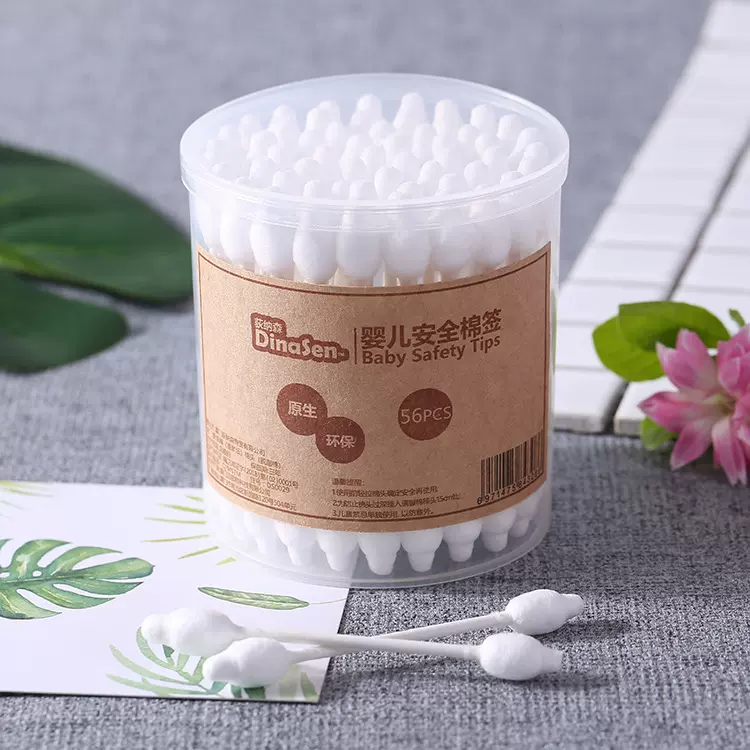 荻纳森棉签厂家直供 56支圆桶大头葫芦头棉签 婴儿棉签棉签厂批发