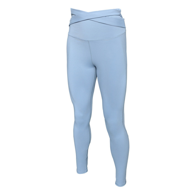 New high-waist yoga pants with crossed back and tightness trousers with lifted hips sports peach trousers