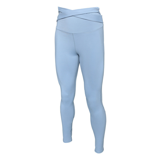 New high-waist yoga pants with crossed back and tightness trousers with lifted hips sports peach trousers