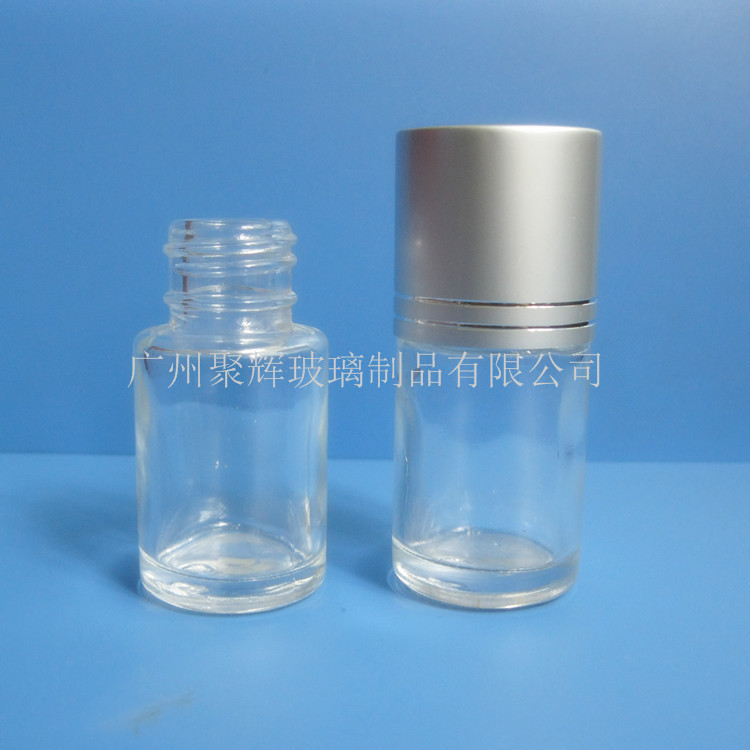 15ml圆形玻璃瓶 玻璃小乳液瓶 汽车保养液玻璃瓶 可配银色圆盖子