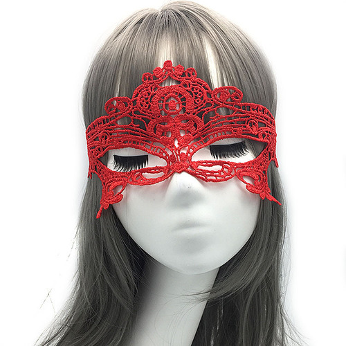 Black Queen Lace Mask Halloween Mask Cos Shooting Props Half Face Sexy Eye Mask Red