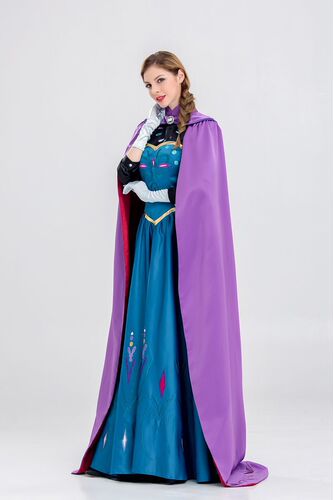 Frozen Elsa's Adult Ceremony Halloween Costume, Princess Anna Dress Performance Costume