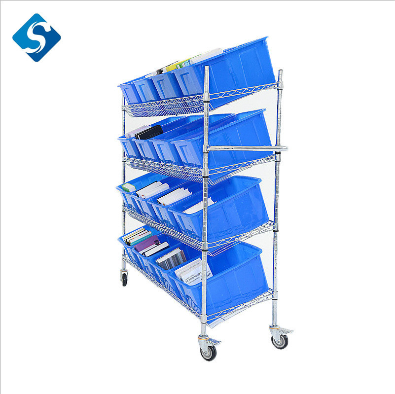 斜面货架车 斜网周转车仓库分拣配货车 物流斜兜式电商拣货手推车