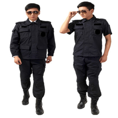 wholesale Security staff grid Training clothes Secret Long sleeve Short sleeved suit Property black Training clothes