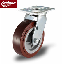 美国科顺脚轮 4系列8寸重型聚氨酯PU定向轮 万向带刹车工业设备轮