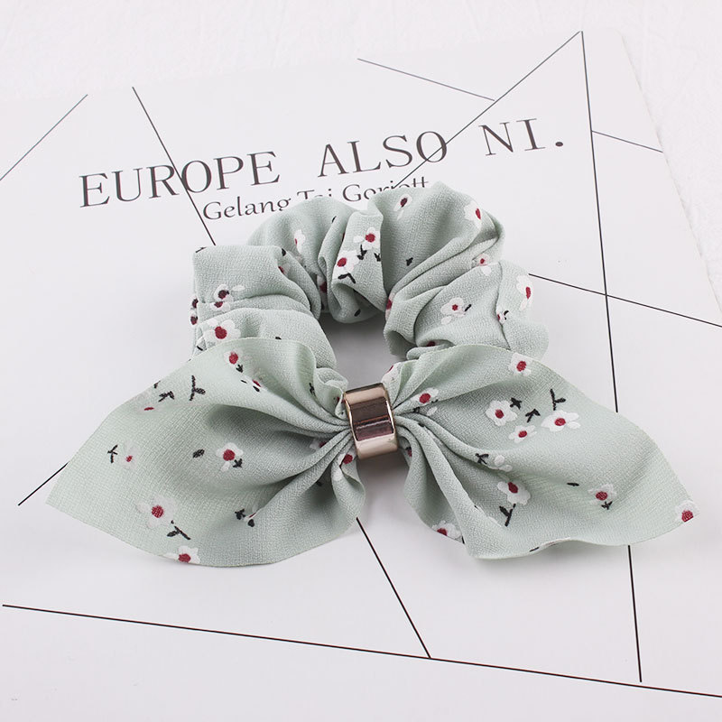 New Fashion Rabbit Ears Hair Rope Chiffon Metal Buckle Cheap Hair Ring Wholesale display picture 12