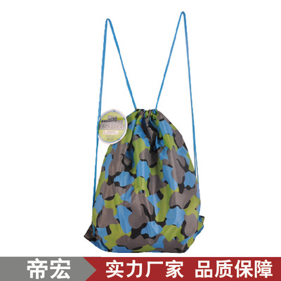 高档迷彩抽绳涤纶束口袋精美彩印拉绳背包袋组织活动赛事包尼龙袋|ms