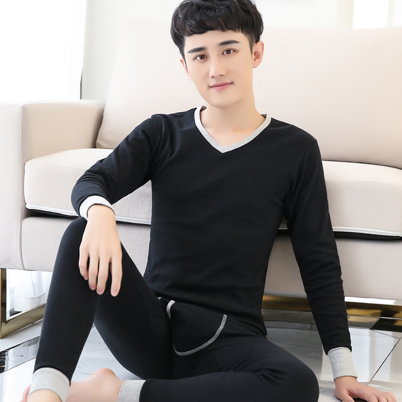 new pattern Long johns suit man Underwear Hit color Primer shirt Autumn coat Thin section Warm clothing