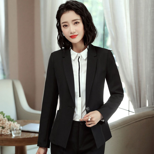 professional women's suit winter long-sleeved suit three-piece set