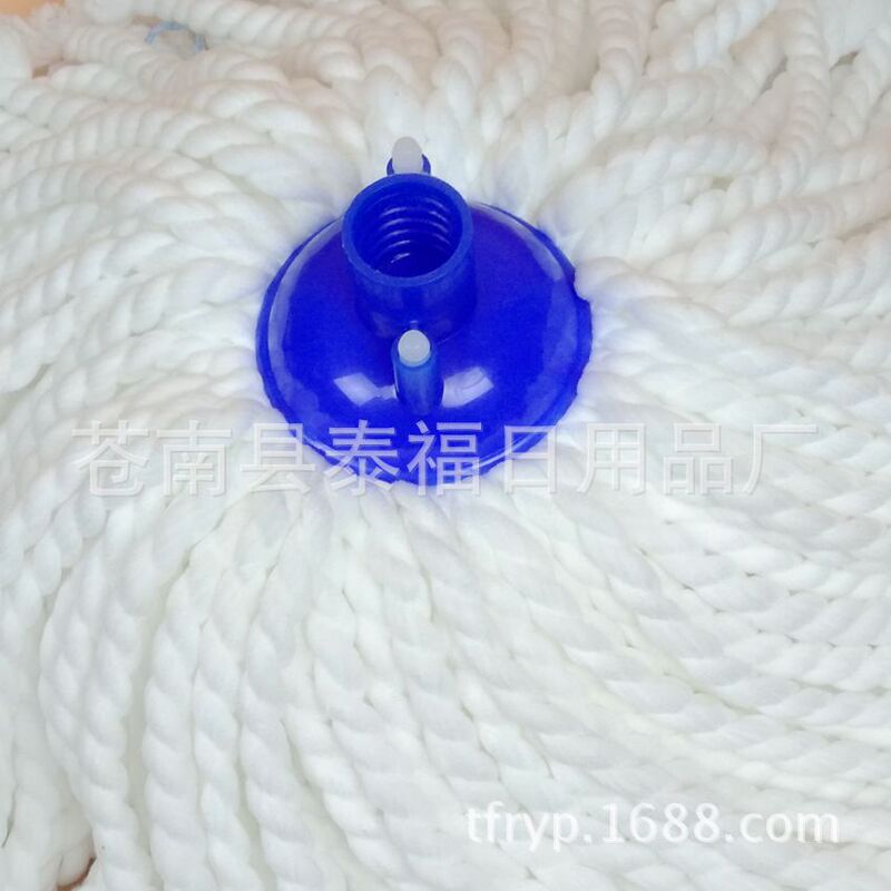 Factory production microfiber rope mop head white fluffy polyester silk mop head floor mop head
