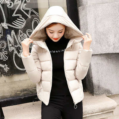 實拍2018新款羽絨服修身時尚棉衣外套女短款