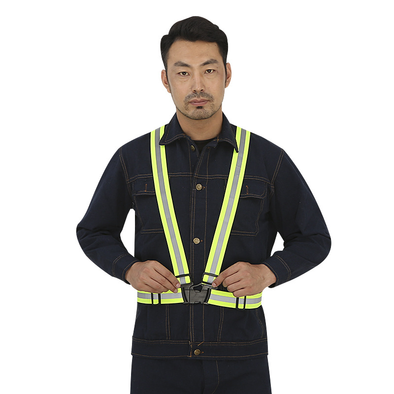 Correa reflectante de seguridad chaleco reflectante de alta tela de punto elástico chaleco reflectante de conducción nocturna Qiyuan ropa reflectante