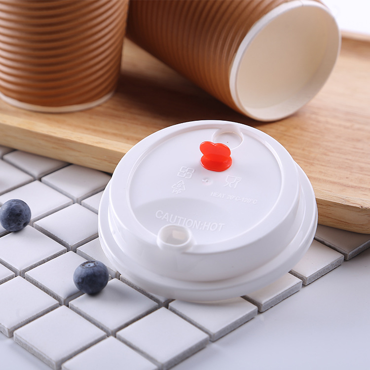 90口径一次性注塑奶茶杯杯盖PP加厚塑料透明奶茶饮料冷饮爱心杯盖