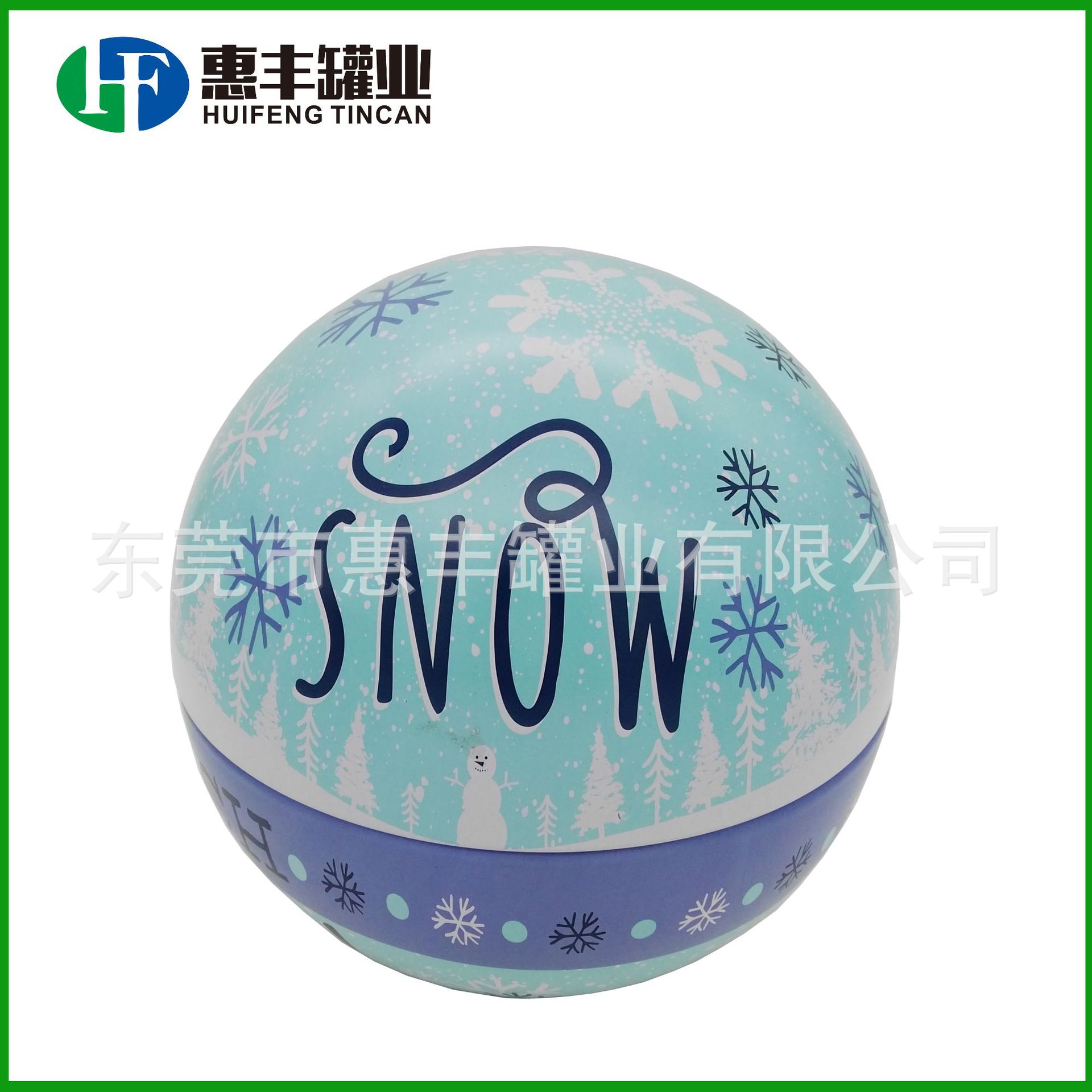 圣诞雪人大球罐 化妆护手霜包装铁罐 铁金属TIN BALL BOX 糖果罐