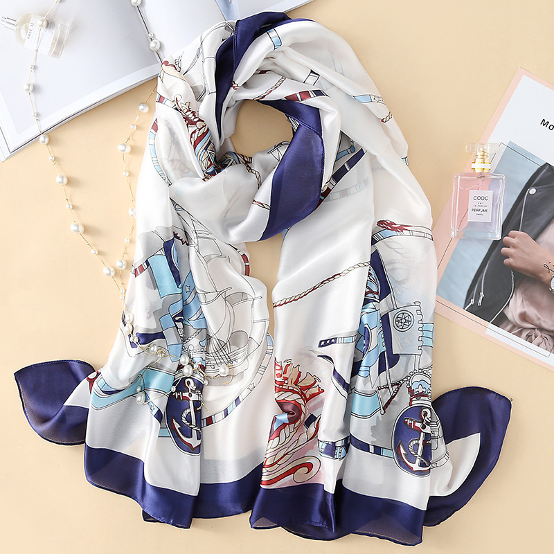 Floral Elegant High-End Faux Silk Scarf 3
