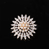 Fashionable stone inlay from pearl lapel pin, high-end metal wedding dress, accessory, with snowflakes