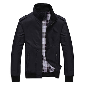 Men’s stand collar solid color casual coat in spring and Autumn