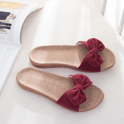 夏季仿麻 棉拖鞋女家居室内外情侣可爱防滑浴室居家 防滑凉拖鞋|ms