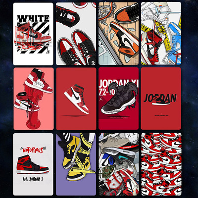 ins超火潮鞋卡片定制飯卡貼潮鞋貼紙卡通貼紙防水防消磁卡貼