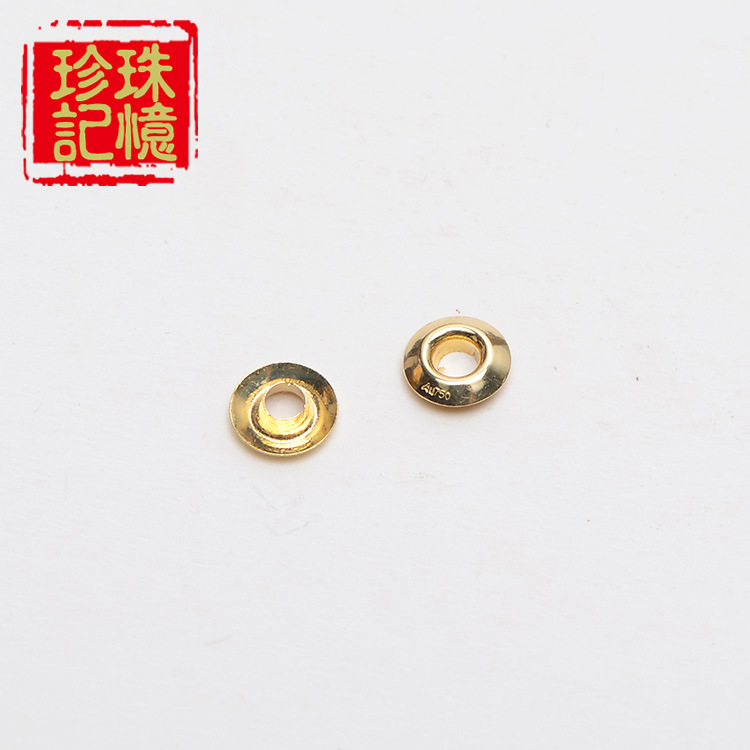 外徑4.5mm18K金間隔片 DIY珍珠穿孔路路通項鏈銷骨鏈貼片飾品配件