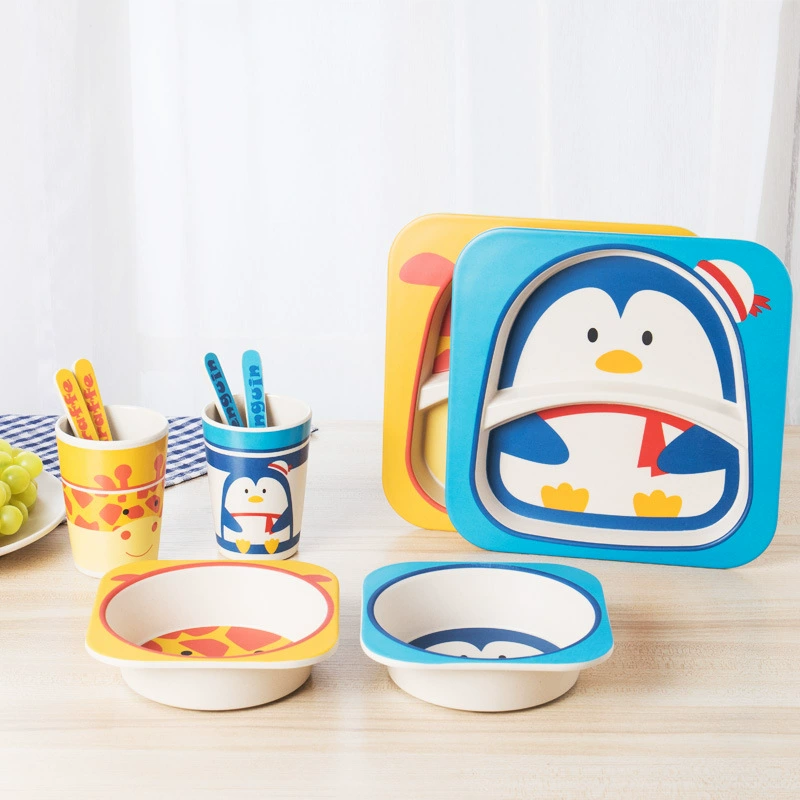 Creative ecological tableware for feeding, children's set for kindergarten, cartoon dinner plate