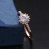 Zirconium, metal golden silver commemorative ring, micro incrustation, pink gold, Birthday gift