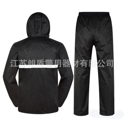 黑色交通路政执勤雨衣套装 99式分体透气雨衣可定制有检测报告|ru