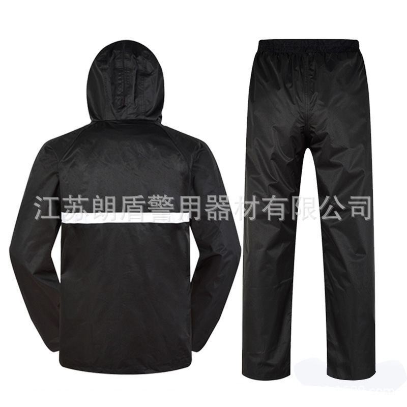 黑色交通路政执勤雨衣套装 99式分体透气雨衣可定制有检测报告|ru