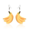 Fashionable summer earrings, fresh acrylic fruit jewelry, European style, wholesale