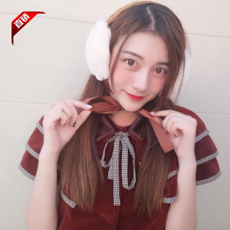2018新款韩版可爱原宿风毛绒耳罩秋冬保暖耳罩网红绑带耳罩批发|ru