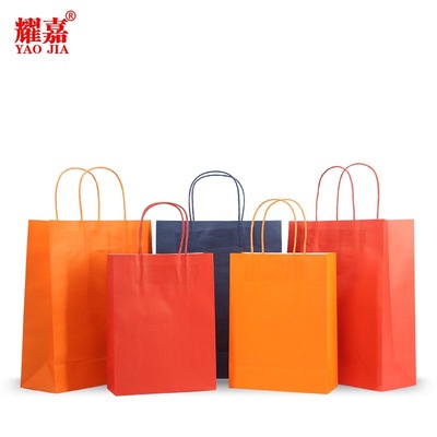 wholesale gift gift reticule goods in stock colour Thin section Kraft paper bag Net Red Take-out food Tea shop Imprint logo
