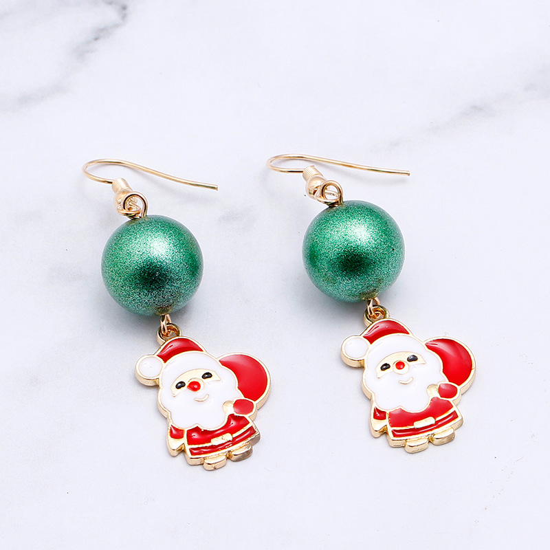 Christmas Elk Christmas Tree Cartoon Bell Santa Claus Earrings Wholesale Nihaojewelry display picture 16
