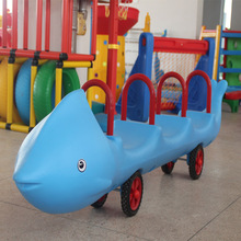 幼儿园儿童四人团队协力车 集体协作玩具车 小火车感统训练器材