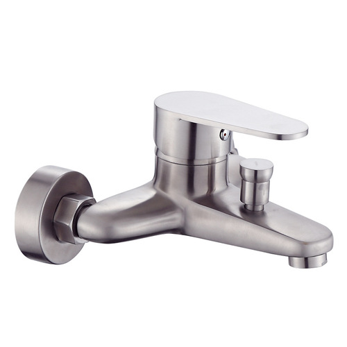 Jishiduo triple bathtub shower faucet 304 stainless steel hot and cold mixing valve simple set shower head