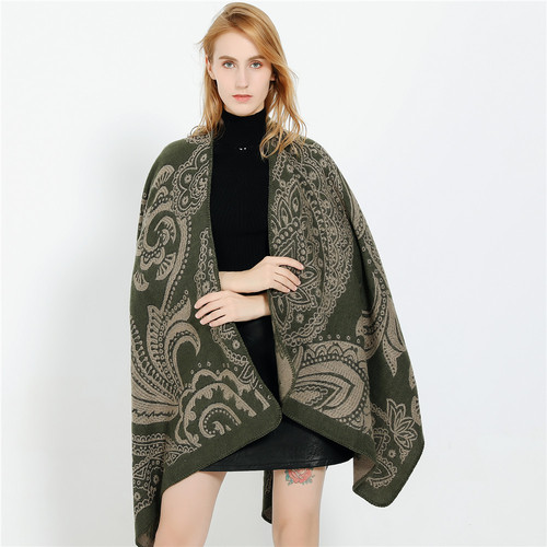 2020 autumn and winter hot sale new European and American fashion solid color flower 3D relief imitation cashmere large shawl scarf